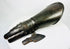 Steel battlefield-style gauntlet with overlapping finger plates and flared cuff, museum-quality photograph.