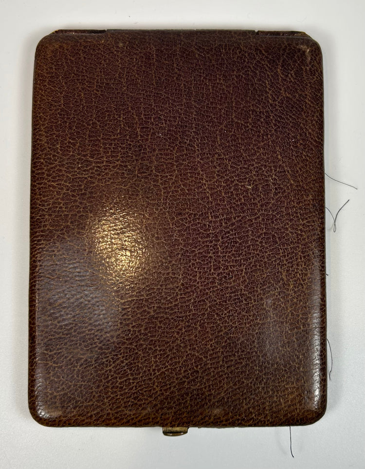 Antique religious miniature with velvet interior and enamel painting