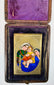 Portable Christian devotional piece with enamel plaque and case