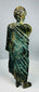 Antique European bronze classical figure with detailed toga folds and aged patina