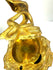 Mid-19th-century English cobra inkstand with aged gilt finish, naturally darkened bronze surfaces, and finely defined serpent scales.
