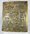Multi-scene Russian religious icon with chased metal oklad and Church Slavonic inscriptions