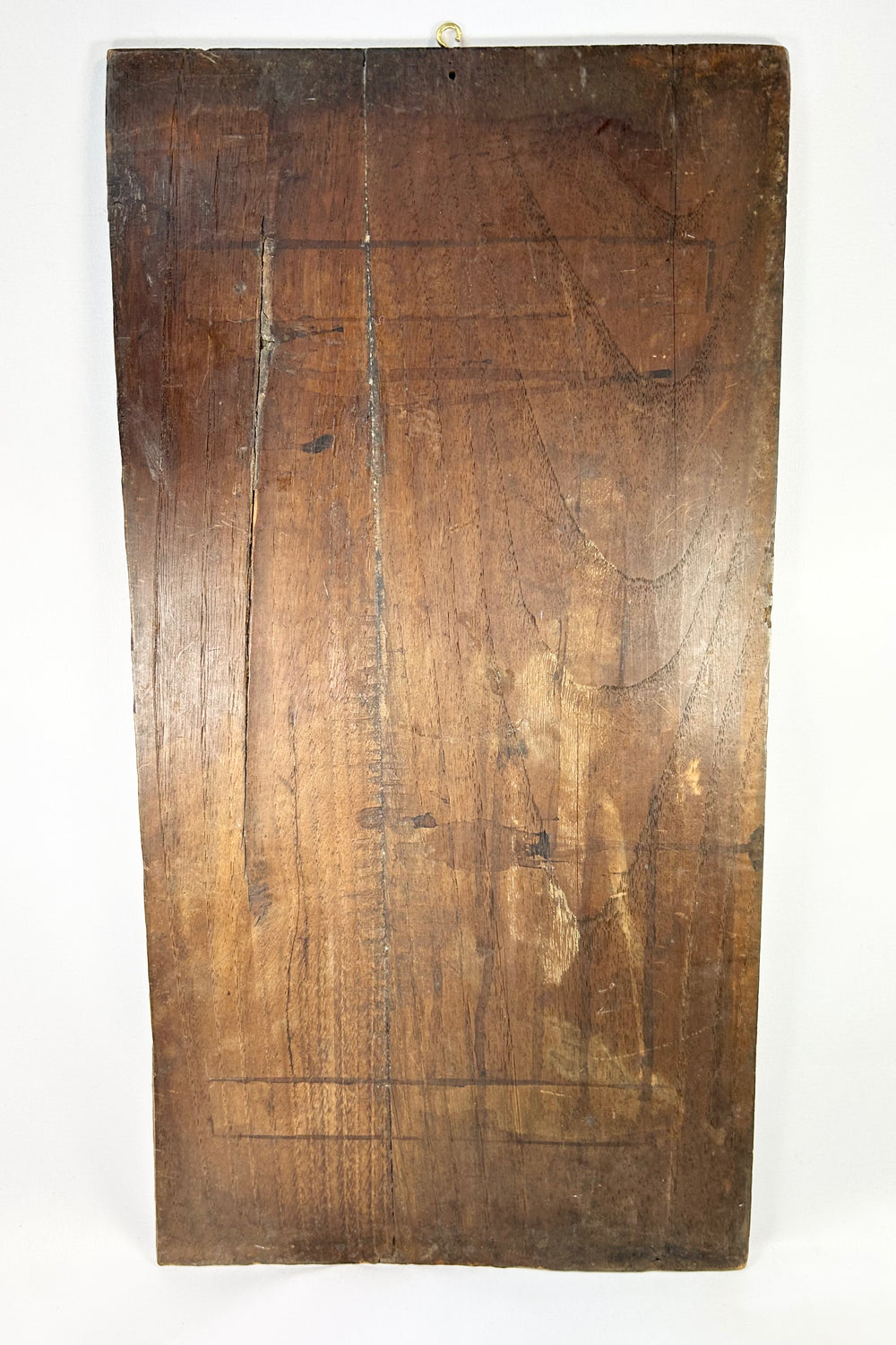 Historic Central European religious wood carving with deep patina and vernacular folk style