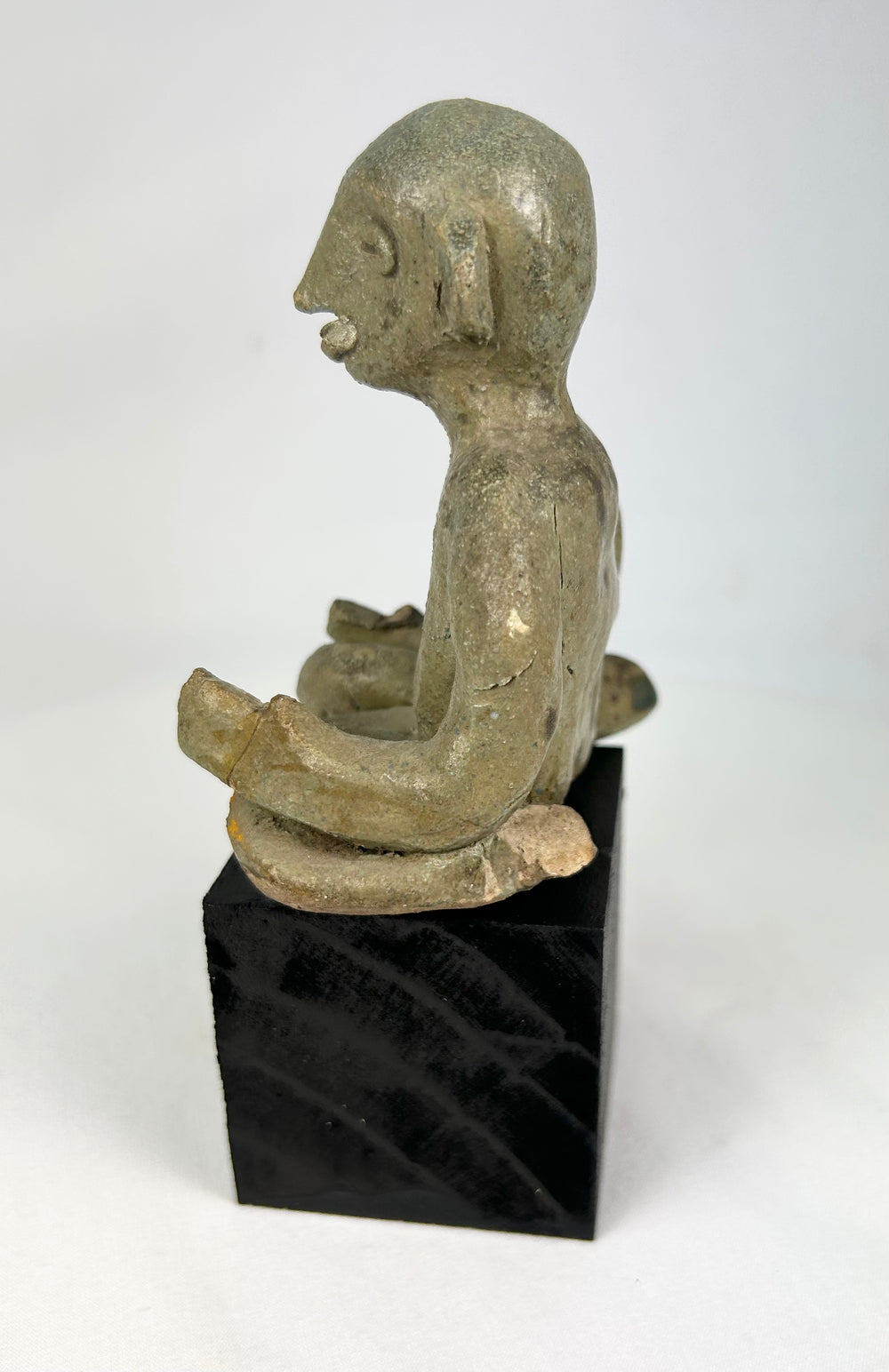 West Mexican terracotta Chinesco figure displayed on modern black stand
