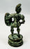 Classical revival bronze warrior statue with detailed armor and patina