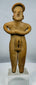 Ancient Colima female fertility figure in terracotta mounted on a lucite display stand.