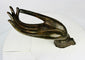 Antique Lanna/Lan Xang bronze Buddha hand fragment, elongated fingers in Abhaya mudra.
