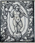 Rare Renaissance-era Christian woodcut print with detailed angelic borders and symbolic religious iconography.