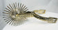 Nickel silver Chilean spurs with intricate patterns and original fitted case