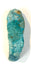 Ancient Egyptian Late Period–Ptolemaic ushabti figure featuring turquoise-blue glaze, a rounded head, traditional crossed arms, and archaeological surface wear.