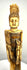Chinese carved-bone Emperor figurine featuring a long beard, expressive moustache, tall cylindrical headdress, and traditional imperial-style robes.