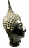 Antique Thai Buddha sculpture featuring a pronounced ushnisha crowned by an elaborate flame-shaped finial.