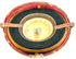 Historic top hat travelling case with its original textile-lined interior, red edging, and fitted hat supports.