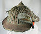 Kaji Kabuto with iron dome, rivets, and curved fukigaeshi side guards