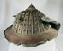 19th century Japanese firefighter helmet with scalloped brim and metal detailing