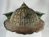 Historic Japanese helmet with decorative engraving and textile interior lining