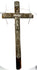 Arma Christi religious symbols arranged along the wooden cross, depicting instruments associated with the Passion of Christ.