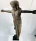 Hand-carved hardwood Christ figure with primitive folk art character