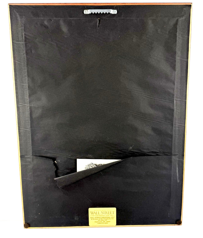Reverse of framed 1864 Confederate Civil War document showing the black backing board, identification markings, and display construction.