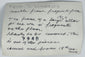 Reverse of provenance postcard with handwritten notes relating to the San Domenico marble fragment and its discovery.