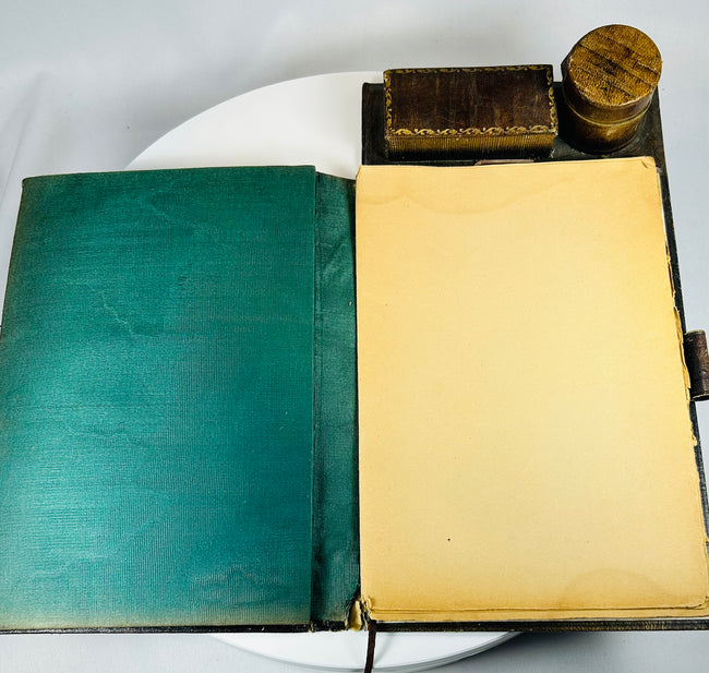 1902 presentation writing slope with leather finish and fitted interior