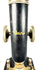Original gilt Spencer Lens Company manufacturer's marking on the black enamelled optical tube of an early 20th-century microscope.