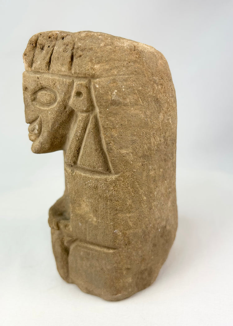 Pre-Columbian Carved Stone Idol | Stylized Human Figure | Circa 500–1000 CE