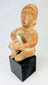 Nayarit/Jalisco Pre-Columbian terracotta funerary figure, circa 300 BCE–300 CE, seated pose, black display stand
