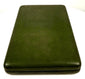 Full exterior view of a closed Victorian double portrait presentation case with dark green textured covering and rectangular shape.