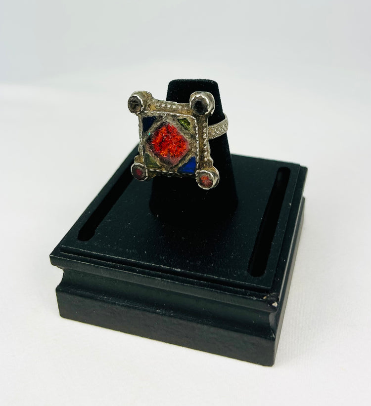 Antique Silver Ring | North African or Middle Eastern Tribal Jewelry | 19th–20th Century