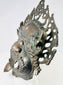 Wrathful deity mask cast in bronze or brass for shrine or wall display, Himalayan tradition