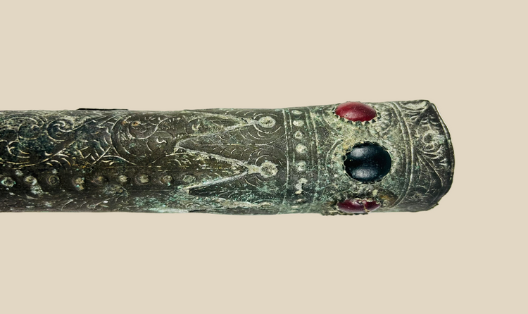 Ancient Etruscan Bronze Sword Sheath | High-Status Warrior Artifact | 900–700 BC