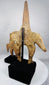 Front view of Ancient Colima Gingerbread terracotta figures with elongated conical heads