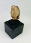 Ancient Greek or Roman-style head fragment, terracotta or stone, warm patina, mounted artifact