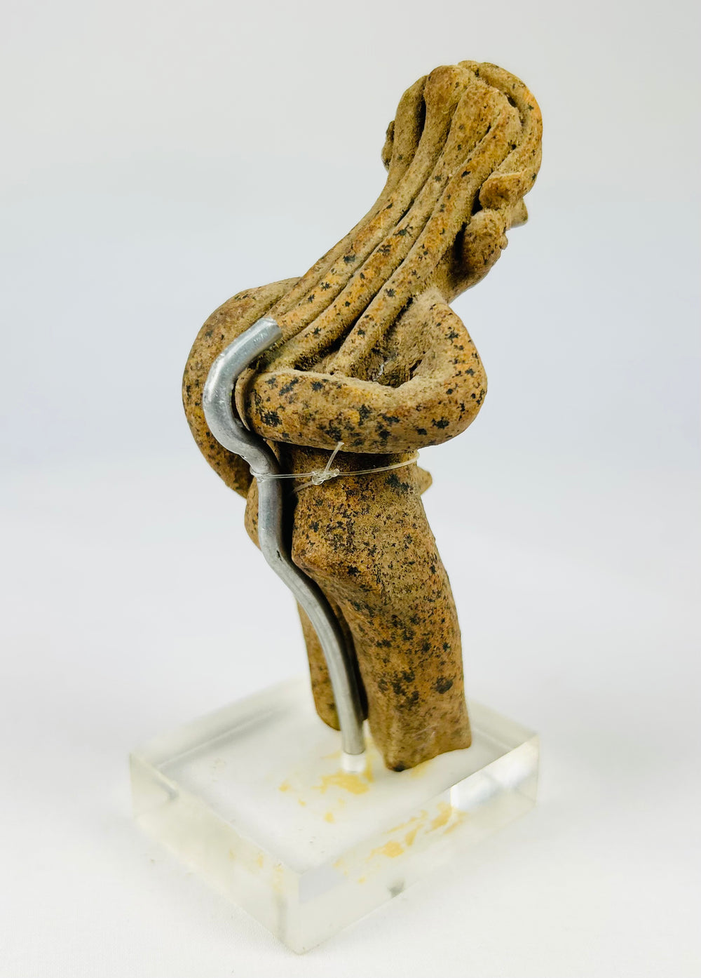 West Mexican shaft-tomb culture standing clay figure with surface weathering from burial