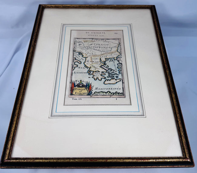 Antique French map of Southeastern Europe and the Eastern Mediterranean featuring detailed seventeenth-century cartography.
