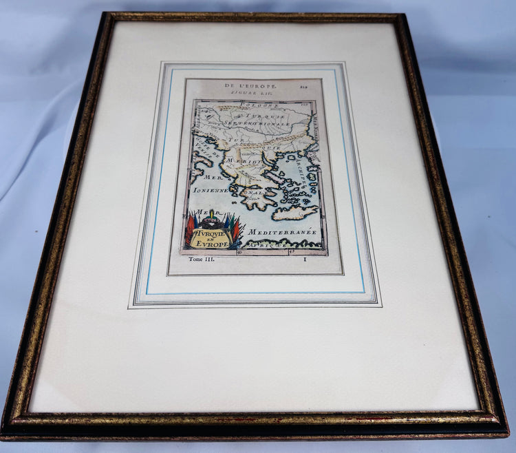 Antique French map of Southeastern Europe and the Eastern Mediterranean featuring detailed seventeenth-century cartography.