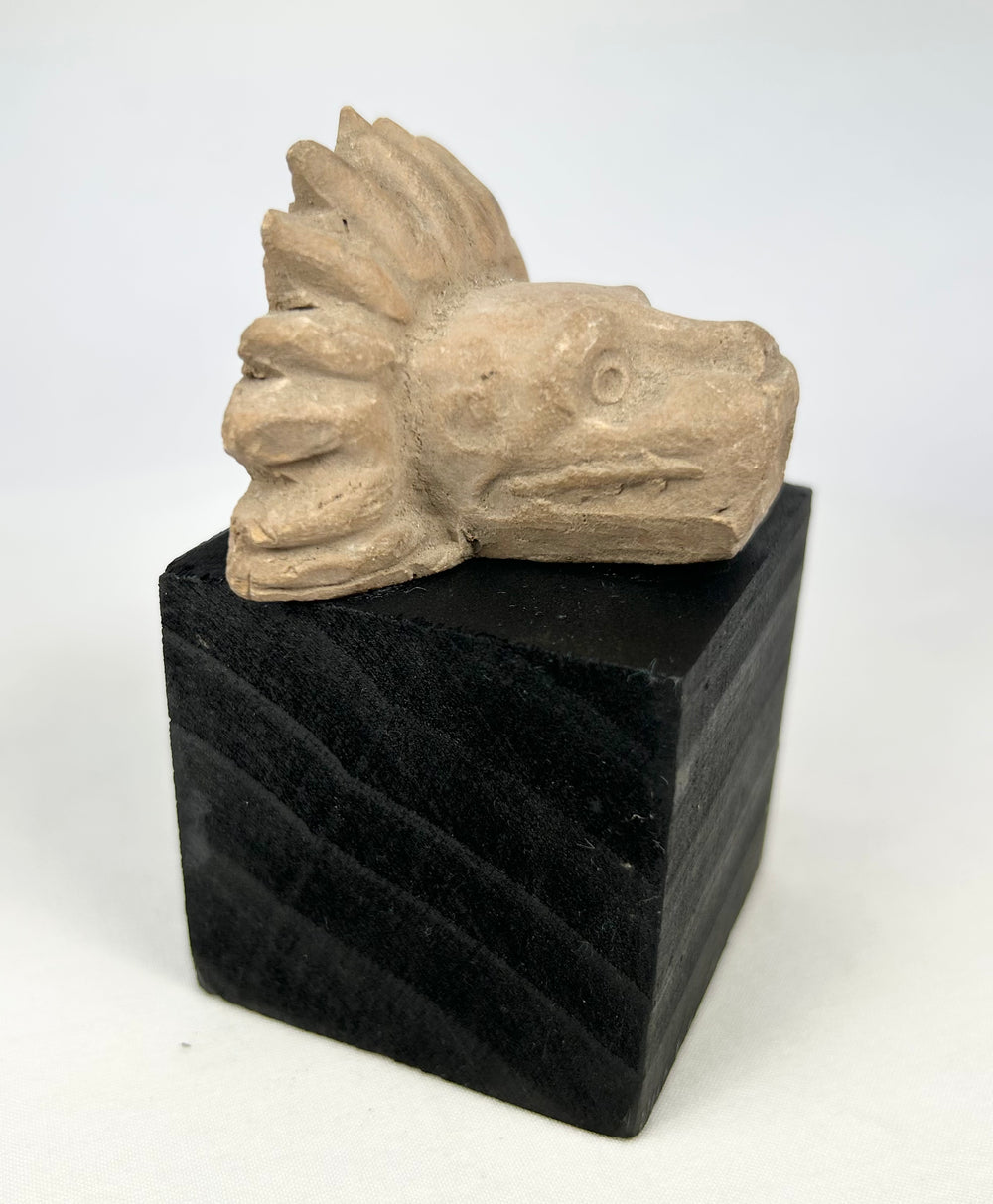 Pre-Columbian ceremonial stone fragment depicting a powerful animal guardian