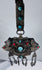 Large Tibetan gau shrine pendant with suspended leaf-shaped drops and decorative turquoise stone settings.