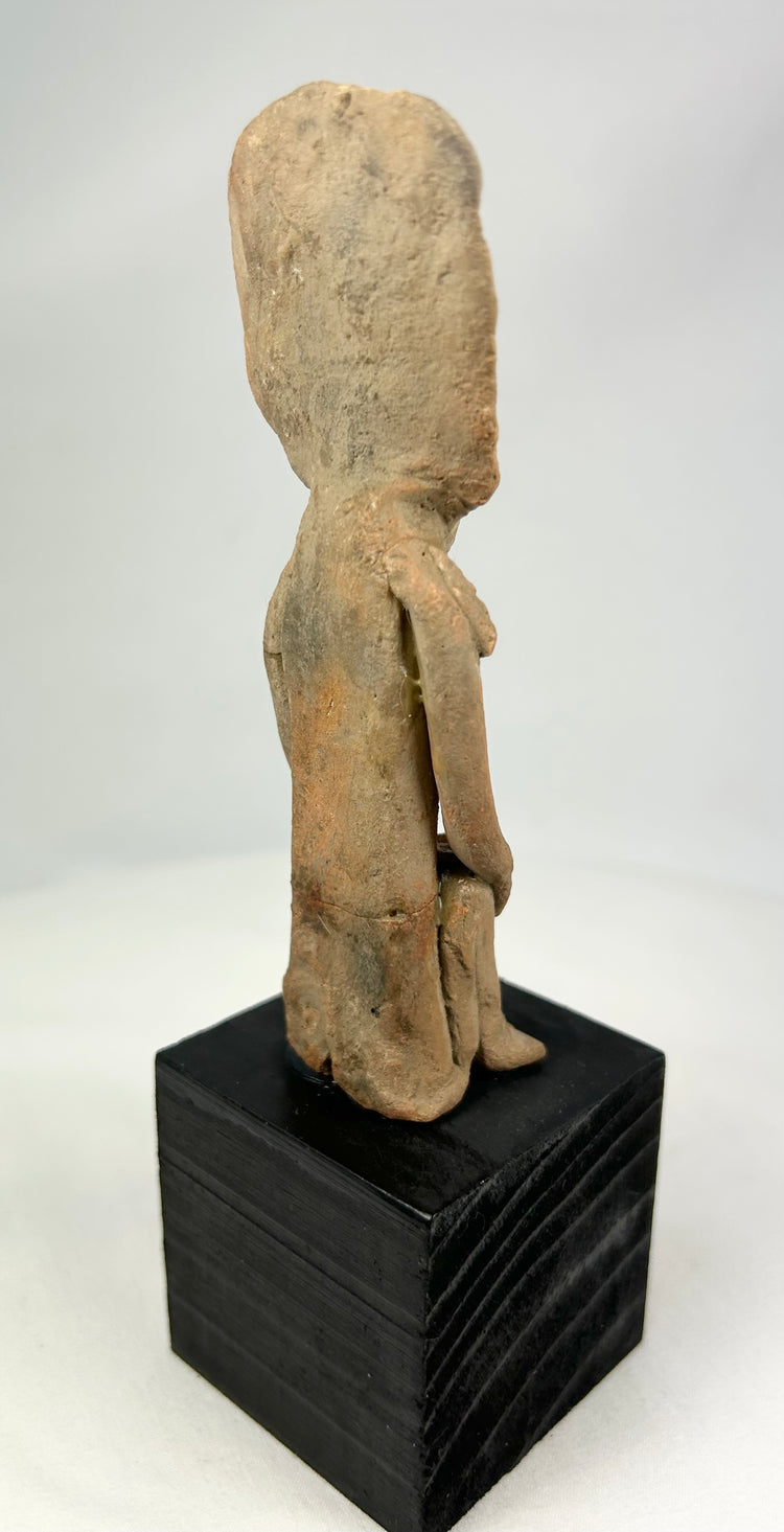 Pre-Columbian West Mexican Terracotta Standing Figure with Headdress | Nayarit/Jalisco | 300 BCE–500 CE