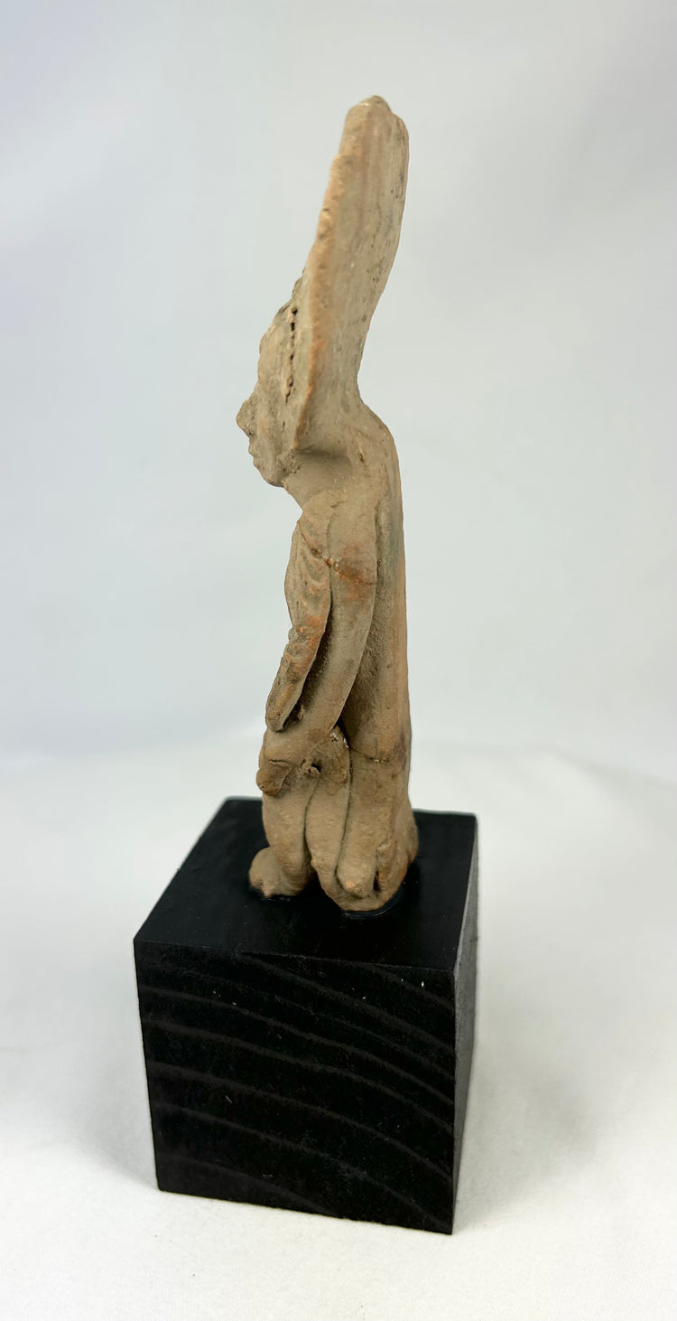 Pre-Columbian West Mexican Terracotta Standing Figure with Headdress | Nayarit/Jalisco | 300 BCE–500 CE
