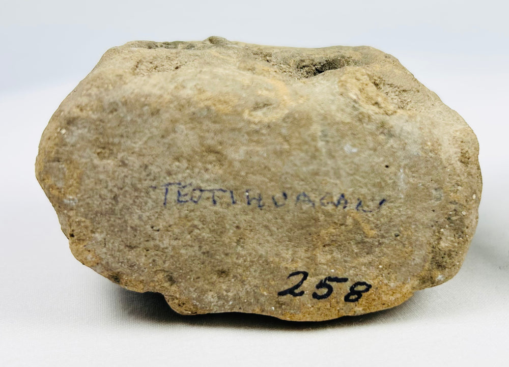 Ancient Teotihuacan ceramic ritual candelero with dual openings