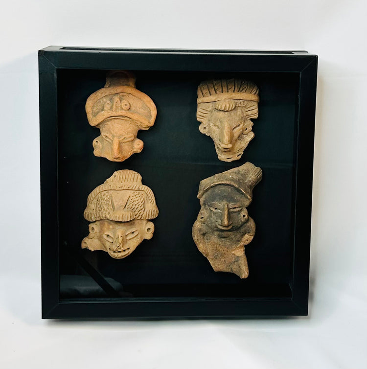 Pre-Columbian Ceremonial Mask Collection | Four Terracotta Fragments | Circa 300 BCE – 900 CE