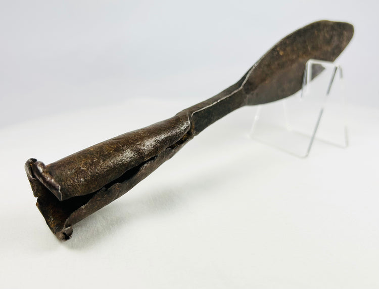 European Socketed Spearhead | Iron Leaf-Shaped Blade with Rolled Base | 18th Century or Earlier
