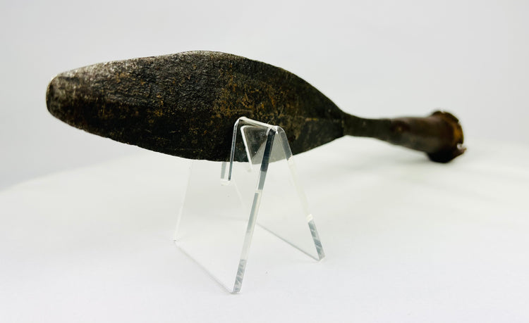 European Socketed Spearhead | Iron Leaf-Shaped Blade with Rolled Base | 18th Century or Earlier