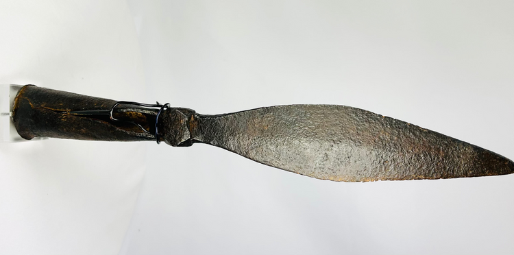 Chinese Eight Banner Spear | Iron Blade with Natural Wood Shaft | Qing Dynasty | 18th Century