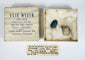Ancient Egyptian scarab amulets with original presentation box and handwritten museum inventory label