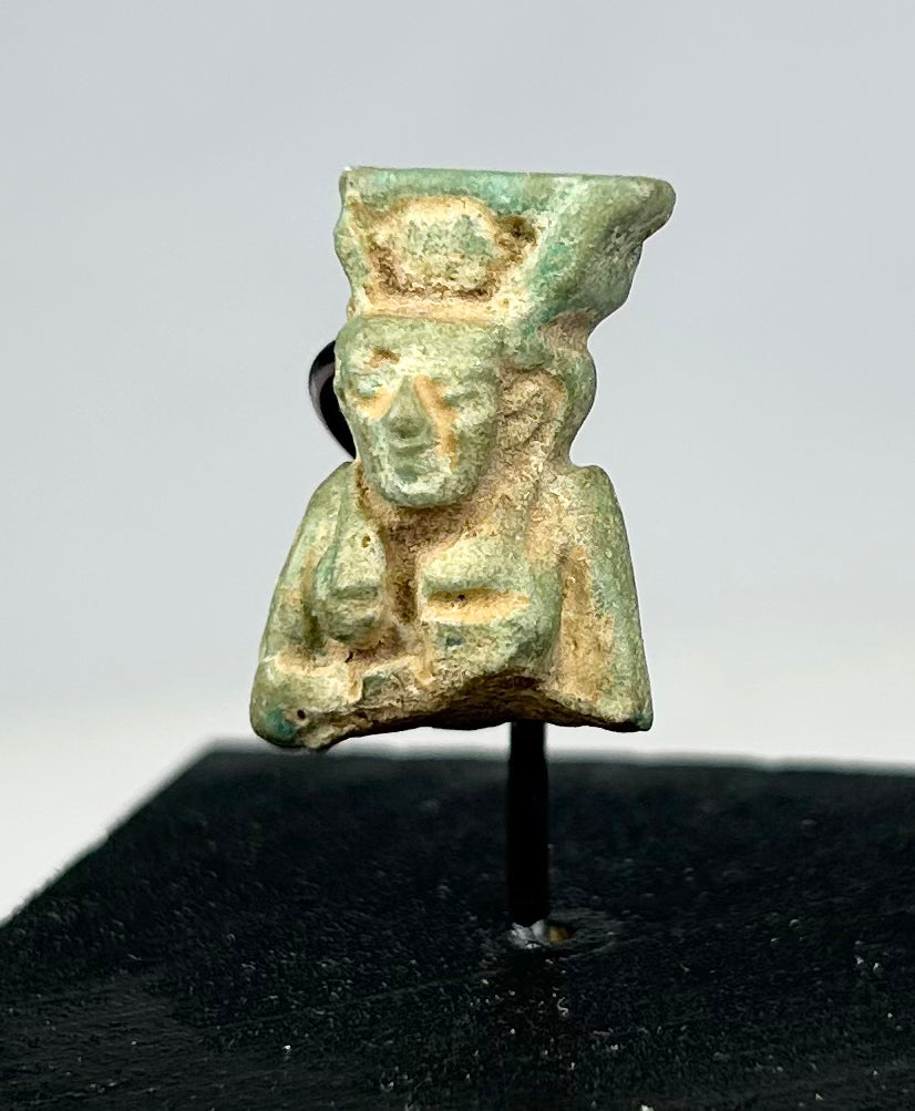 egyptian third intermediate period faience protective charm