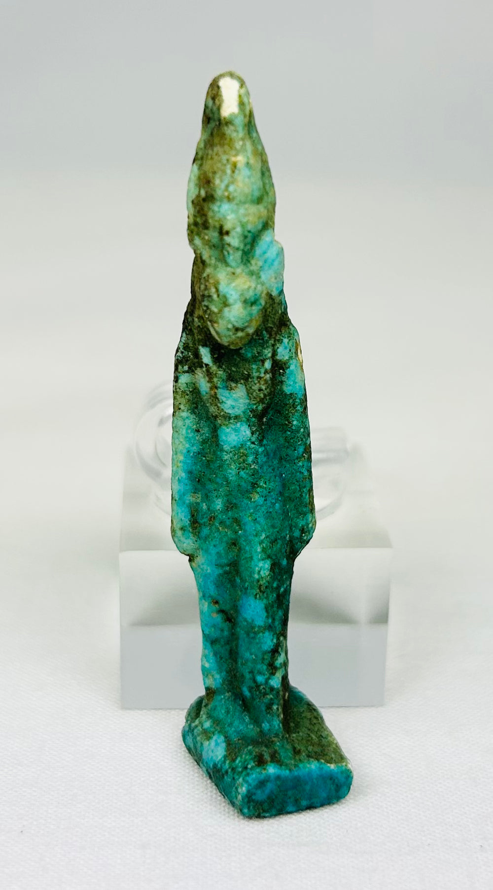 Ancient Egyptian turquoise faience amulet depicting Sekhmet the lioness-headed goddess
