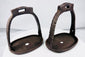 Pair of traditional Chinese riding stirrups with chiseled decorative details